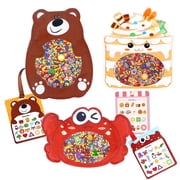 Joyreal Hide and Seek Busy Bag Seek and Find Hidden Object Game Sensory Travel Activity Set with Alphabet Food Fish Animal Themes 3-Pack