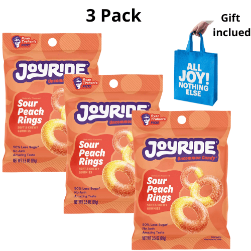 Joyride Uncommon Candy Sour Peach Rings 3.5 oz