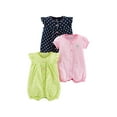 thumbnail image 1 of Joys by Carter's Simple Snap-up Rompers Baby Girl, 6-9 Months, 3-Pack, 1 of 3