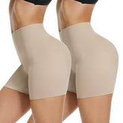 Joyshaper 2 Pack Seamless Boxer Brief Panties Anti Chafing Shorts Slip Shorts for Under Dresses