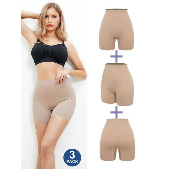 Joyshaper 3 Pack Women Seamless Slip Shorts for Under Dress Smooth Boyshorts for Yoga/Bike/Workout
