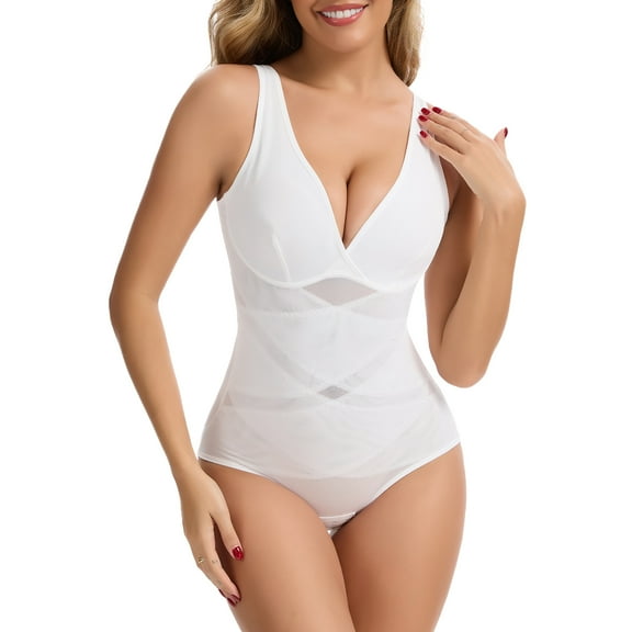 Joyshaper Body Shaper for Women Tummy Control Shapewear Waist Trainer Snatched Shaping Seamless V Neck Bodysuit