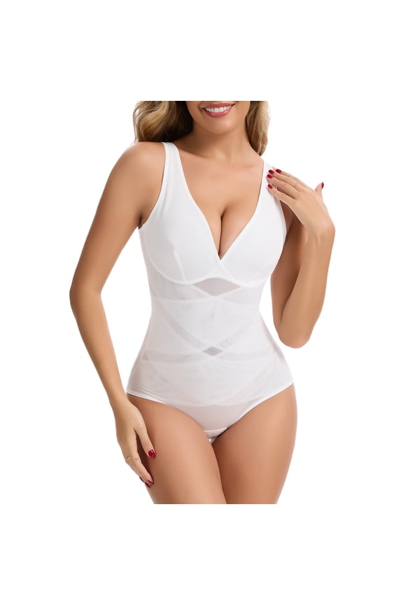 Body Shaper for Women Tummy Control Shapewear Waist Trainer Snatched Shaping Seamless V Neck Bodysuit
