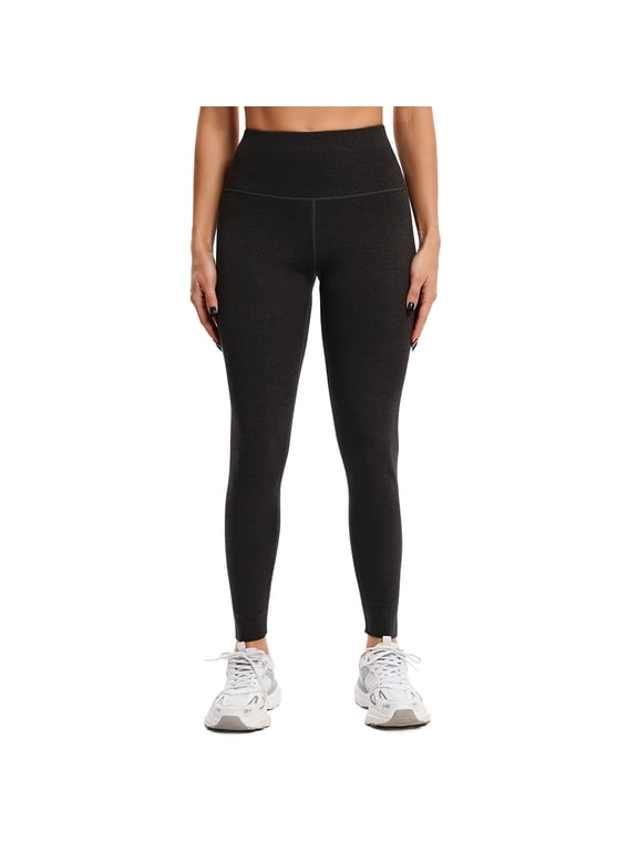 Fleece Lined Leggings for Women High Waisted Yoga Pants Thermal Winter Workout Legging Tights Gray M