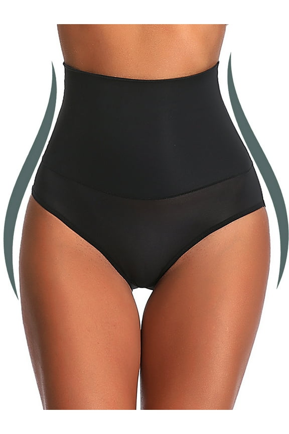 Shapewear Underwear Seamless Smooth Brief for Women Tummy Control Body Shaper Black-L