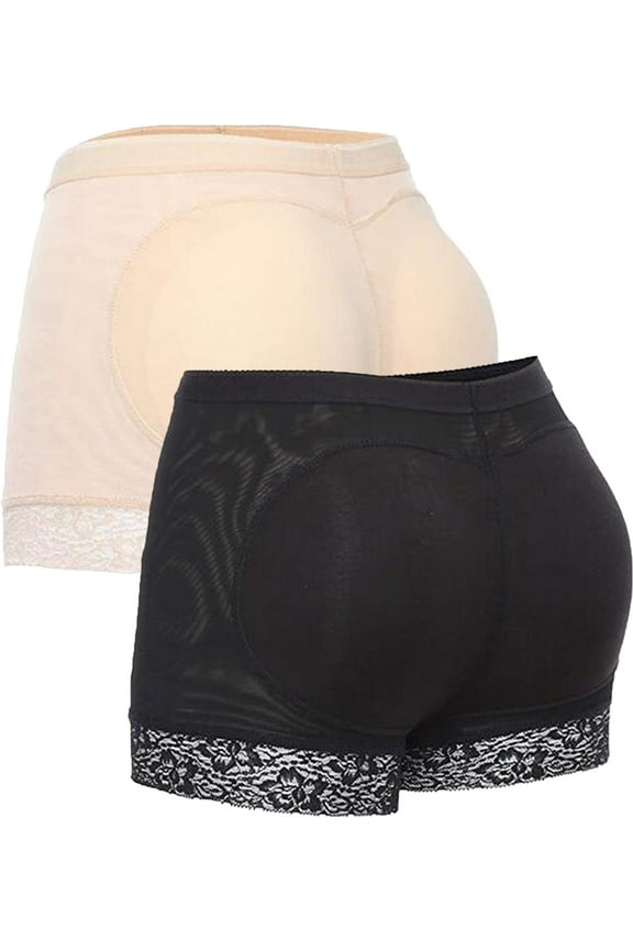 Women Seamless Butt Lifter Padded Shapewear Hip Enhancer Shaper Panties Tummy Control Boyshorts Pack of 2