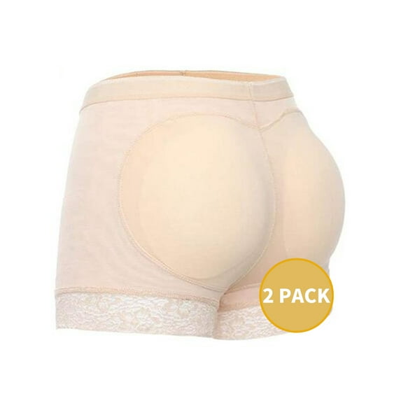 Joyshaper Women Seamless Butt Lifter Padded Shapewear Hip Enhancer Shaper Panties Tummy Control Boyshorts Pack of 2