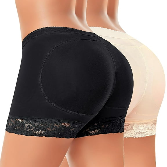 Joyshaper Women Seamless Butt Lifter Padded Shapewear Hip Enhancer Shaper Panties Tummy Control Boyshorts Pack of 2