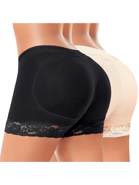 Women Seamless Butt Lifter Padded Shapewear Hip Enhancer Shaper Panties Tummy Control Boyshorts Pack of 2