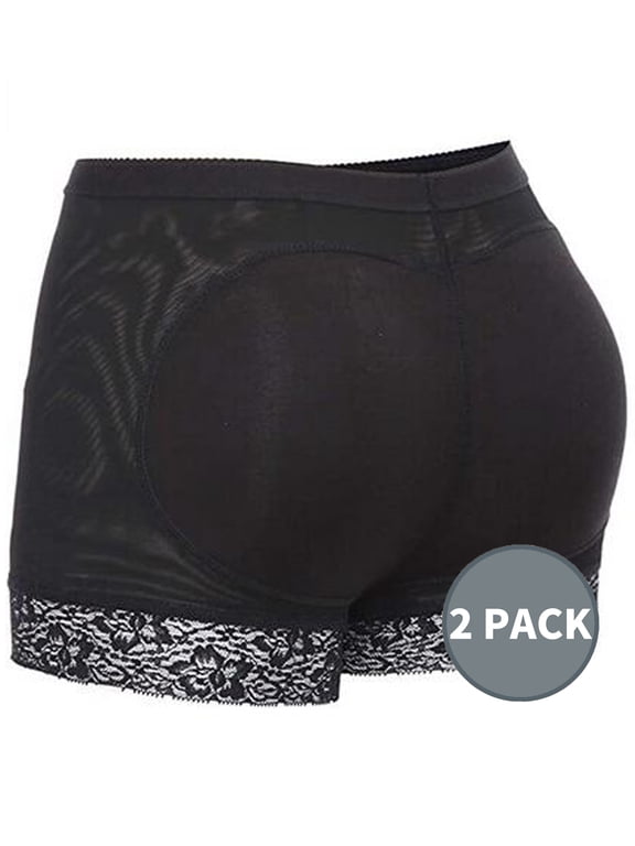 Women Seamless Butt Lifter Padded Shapewear Hip Enhancer Shaper Panties Tummy Control Boyshorts Pack of 2