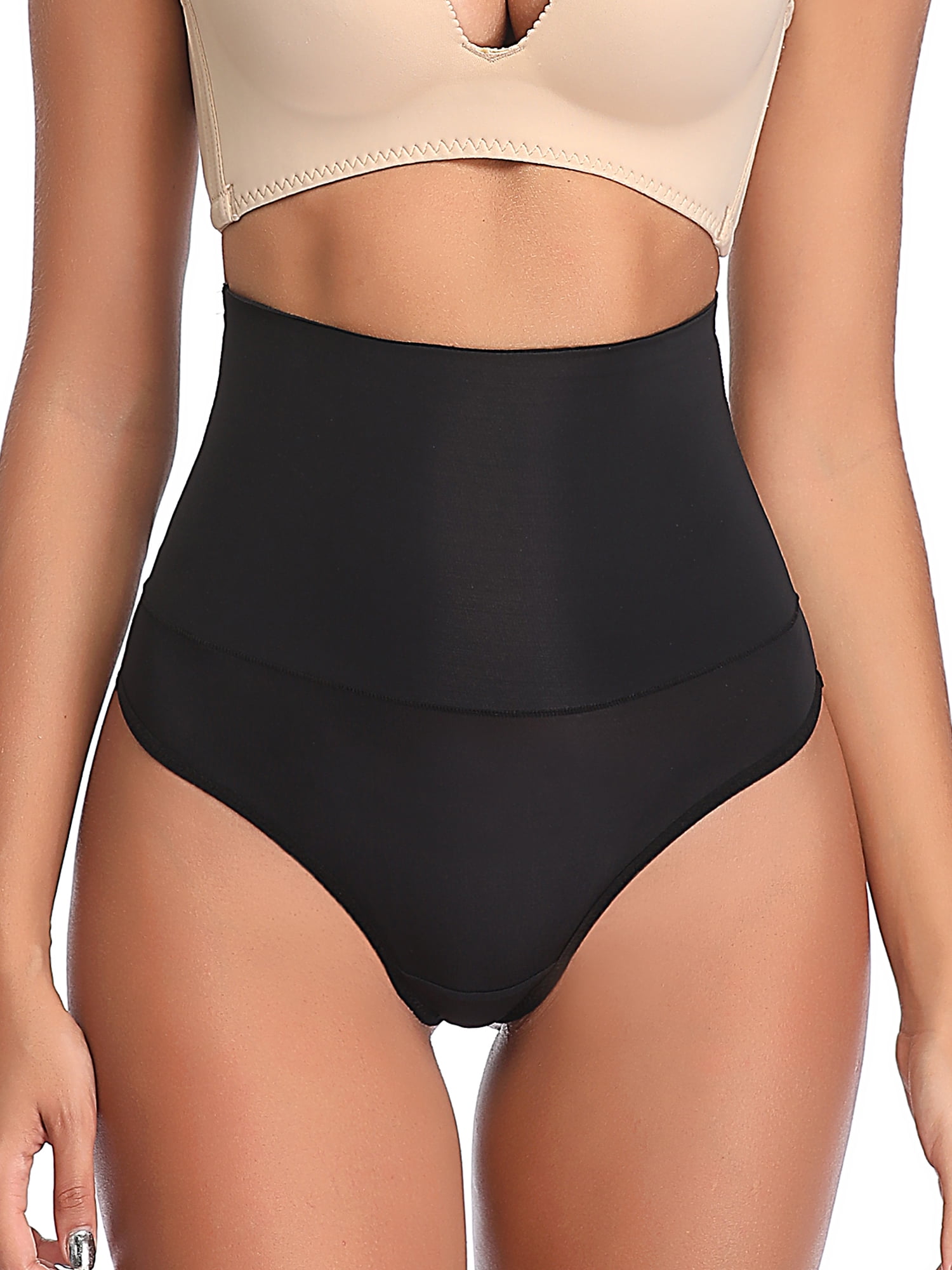 Xnova Womens Underwear Shapewear Thong Tummy Control Knickers High Waist  Butt Lifter Body Shaper for Women Seamless Slimming Thong Panty(Black,XS) :  : Fashion
