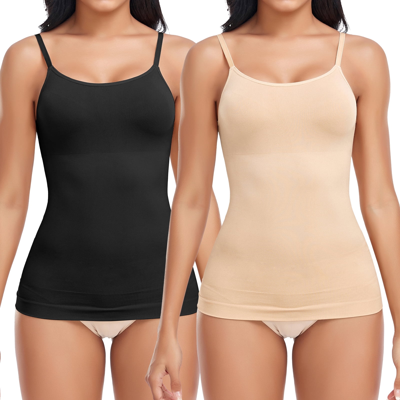 FOCUSSEXY Women Tummy Control Shapewear Tank Tops with Built in Bra  Camisole Tank Top Body Shaper with Padded Bra Seamless Shaping Camisole  Tank Top Underskirts 