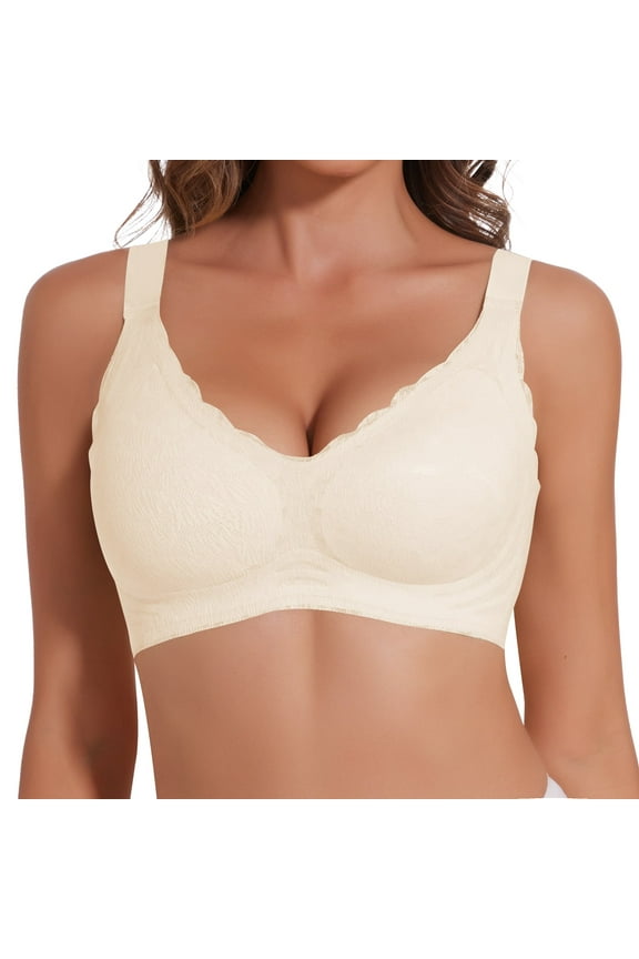 Women's Lace Bra No Underwire Soft Full Coverage Bra Push Up Bra for Women
