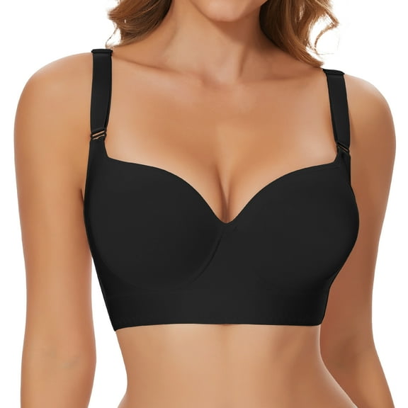 Joyshaper Women's Push Up Bra Full Back Coverage Bra Fat Sculpting Uplift Bra wide back bras for women