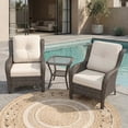 thumbnail image 1 of Joyside 3 PCS Patio Furniture Set with Side Table, 2 Wicker Chairs with High Back, Deep Seating, Wide Armrest, Thick Cushions for Deck Porch, Beige, 1 of 8