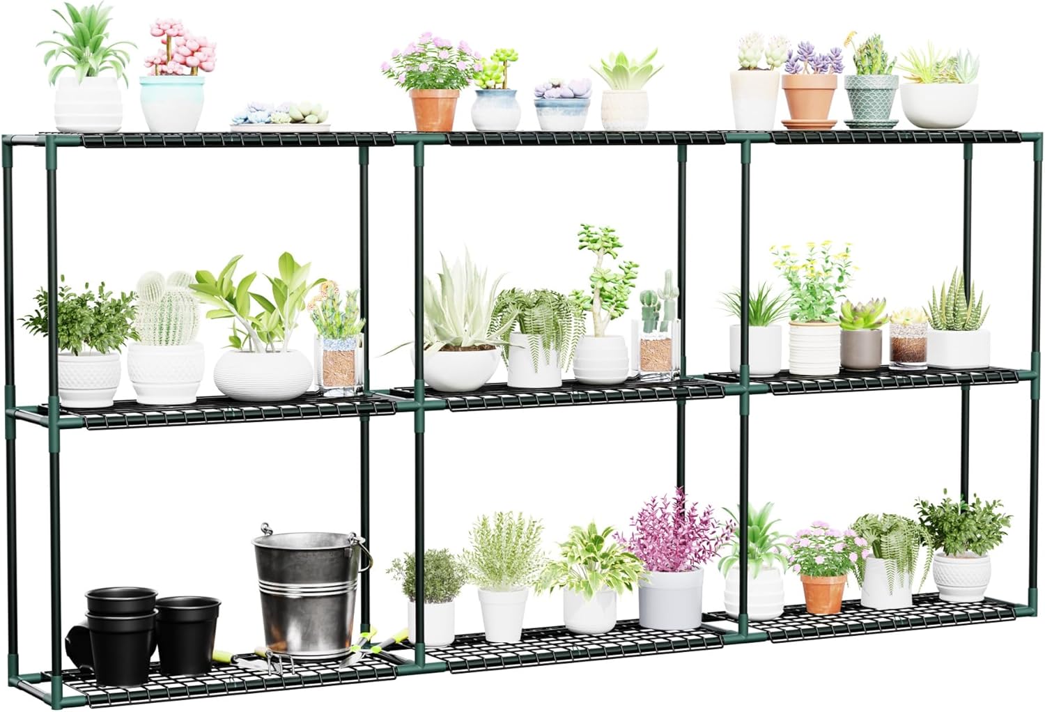 Joyside Outdoor Shelves, 3 Tier 1 Pack Metal Extra-Long Stable ...