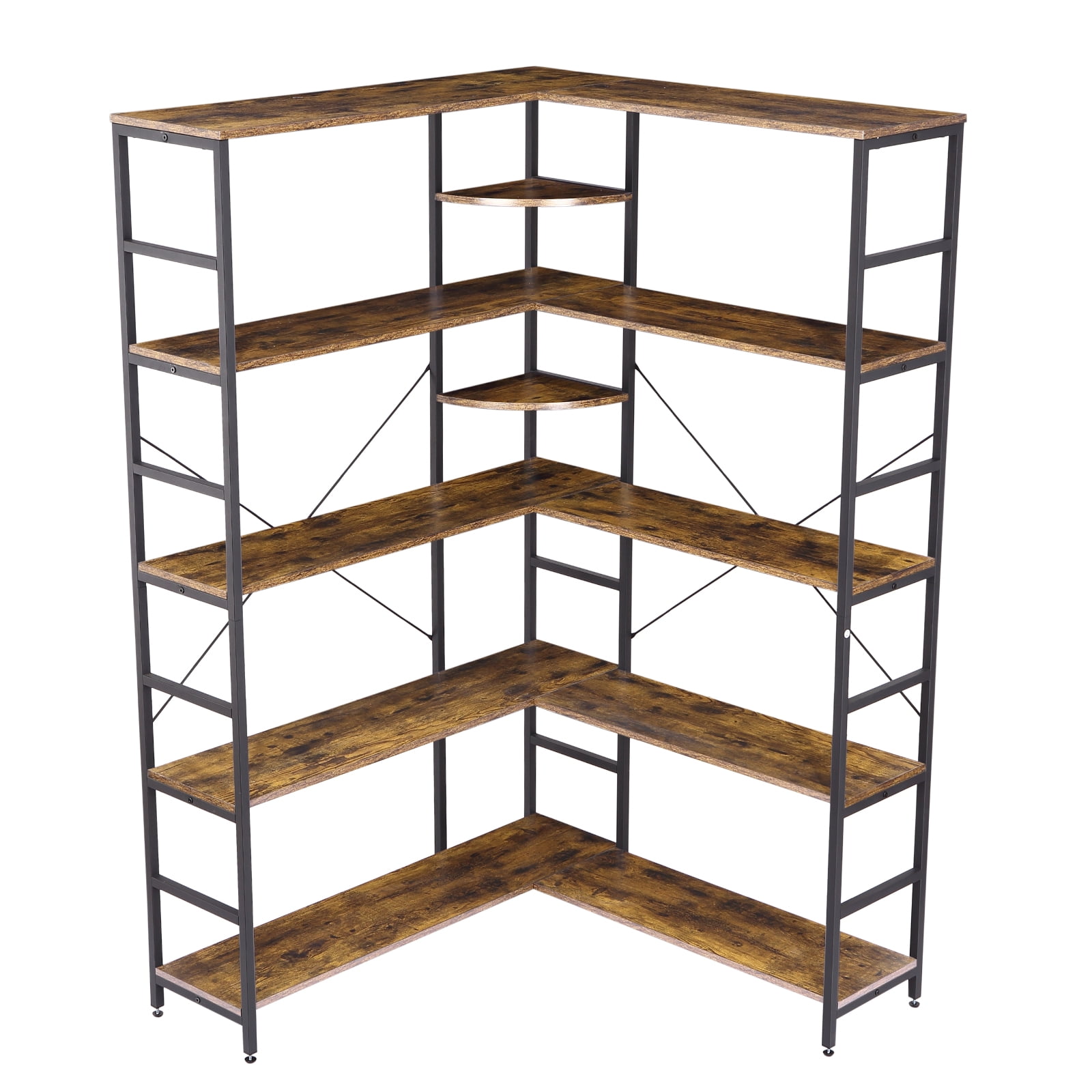 Joyspirit 5Tier LShaped Corner Bookcase, Stylish and Functional