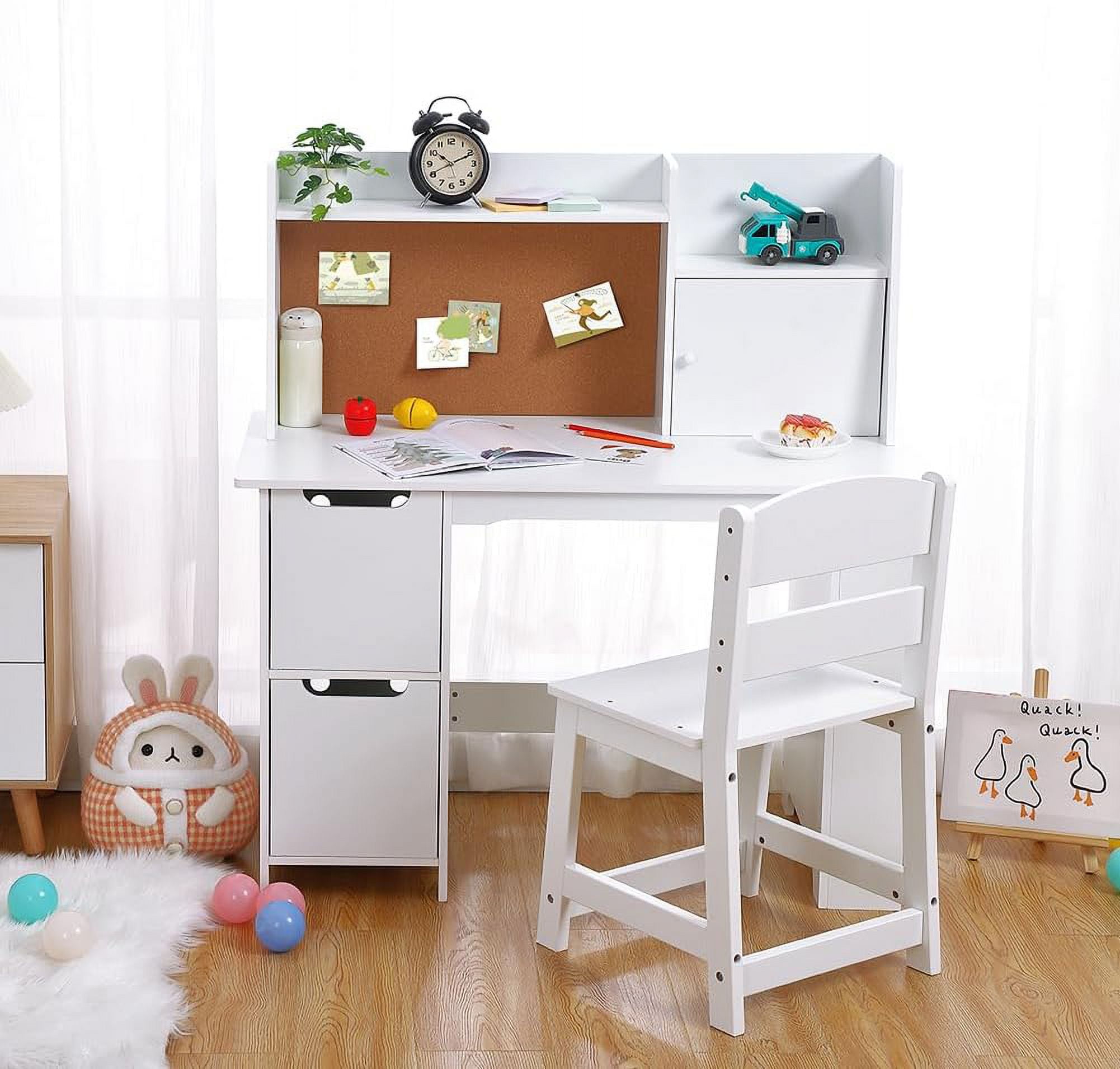 Joyspirit Kids 2-Piece Activity Table and Chair Set, White