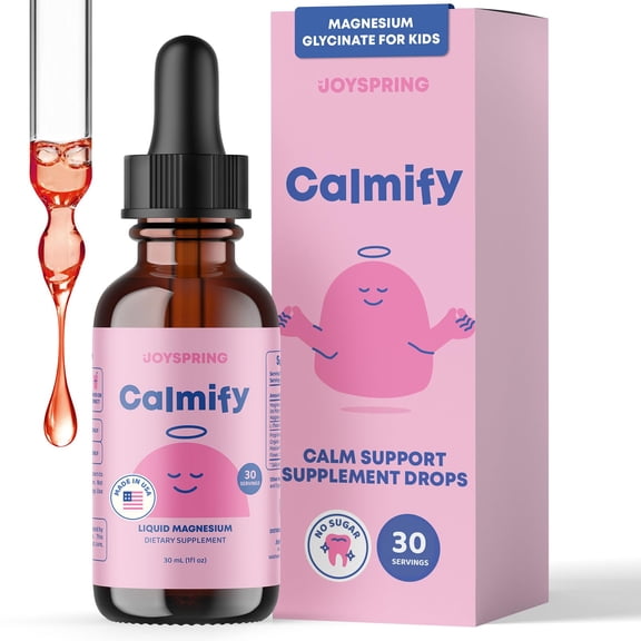 JoySpring Calmify Kids Magnesium Glycinate Drops for Relaxation & Daily Wellness, Sugar-Free, 30 Servings, Ages 3+