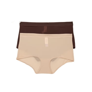 Joyspun Women's Micro Boyshort Panties, 2-Pack, Sizes XS-3XL