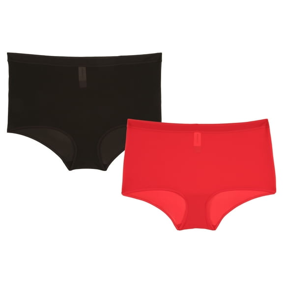 Joyspun Women's Micro Boyshort Panties, 2-Pack, Sizes XS-3XL