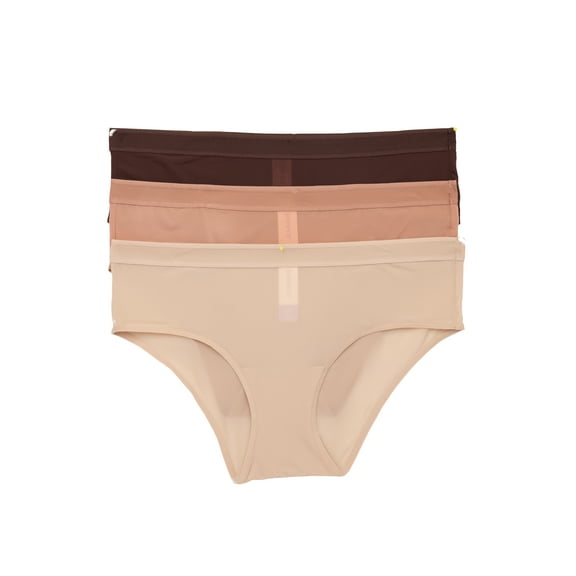 Joyspun Women's Micro Hipster Panties, 3-Pack, Sizes XS-3XL