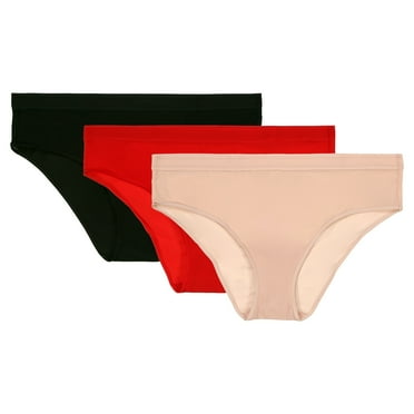 Joyspun Women's Micro Hipster Panties, 3-Pack, Sizes XS-3XL