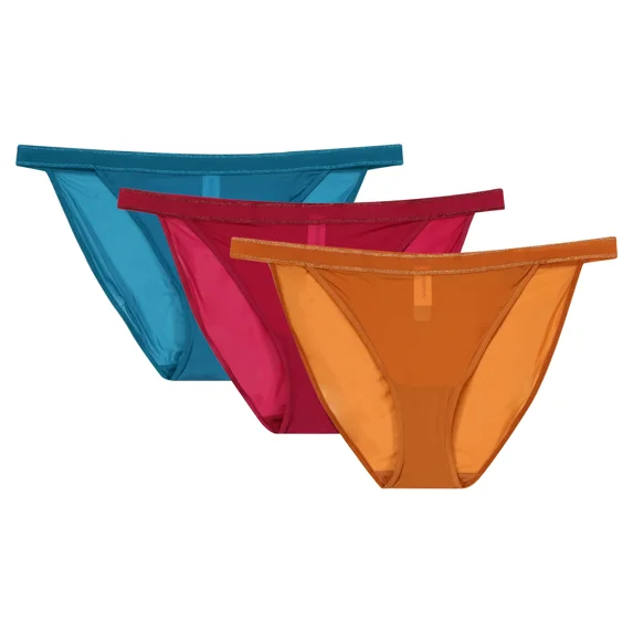 Joyspun Micro String Bikini Panties, 3-Pack, Sizes XS-3XL