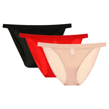 Joyspun Micro String Bikini Panties, 3-Pack, Sizes XS-3XL