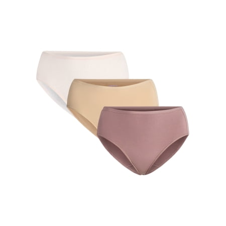 Joyspun Women's Plus Cotton-Blend Hi-Cut Panties, 3-Pack, Sizes 1X-5X