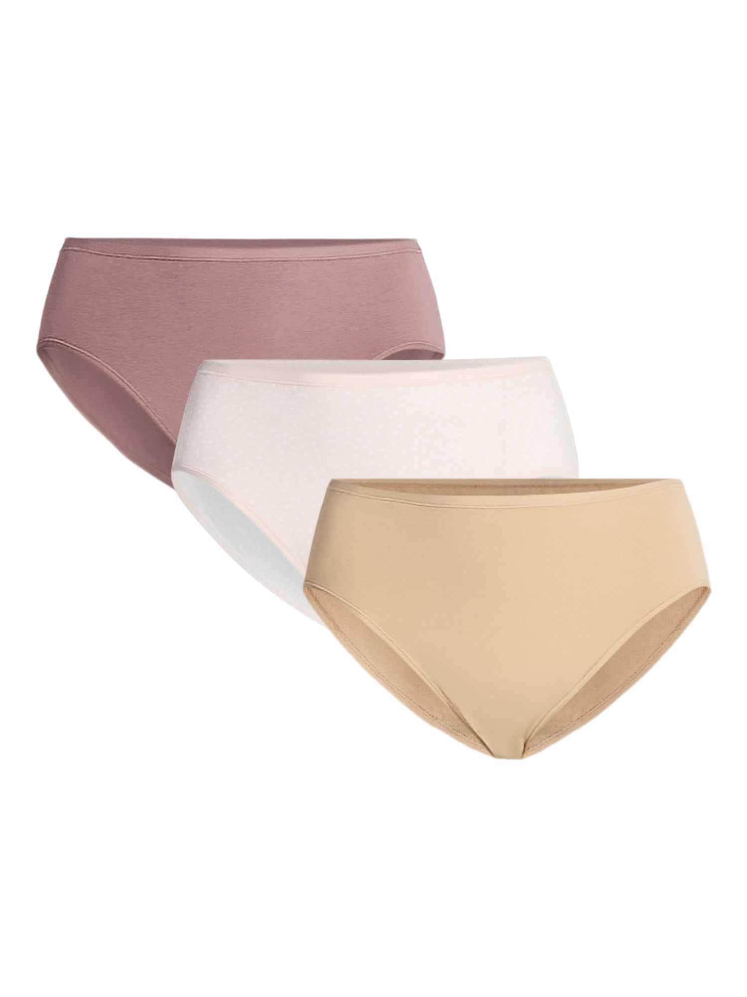 Joyspun Women's Plus Cotton-Blend Hipster Panties, 3-Pack, Sizes 1X-5X