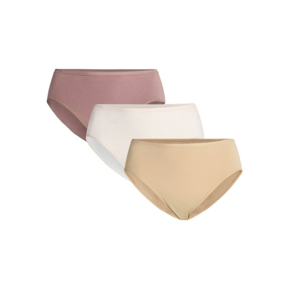 Joyspun Women's Plus Cotton-Blend Hipster Panties, 3-Pack, Sizes 1X-5X