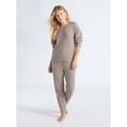 thumbnail image 1 of Joyspun Women's Fuzzy Knit V-Neck Top and Joggers Set, 2-Piece, Sizes XS-3X, 1 of 4