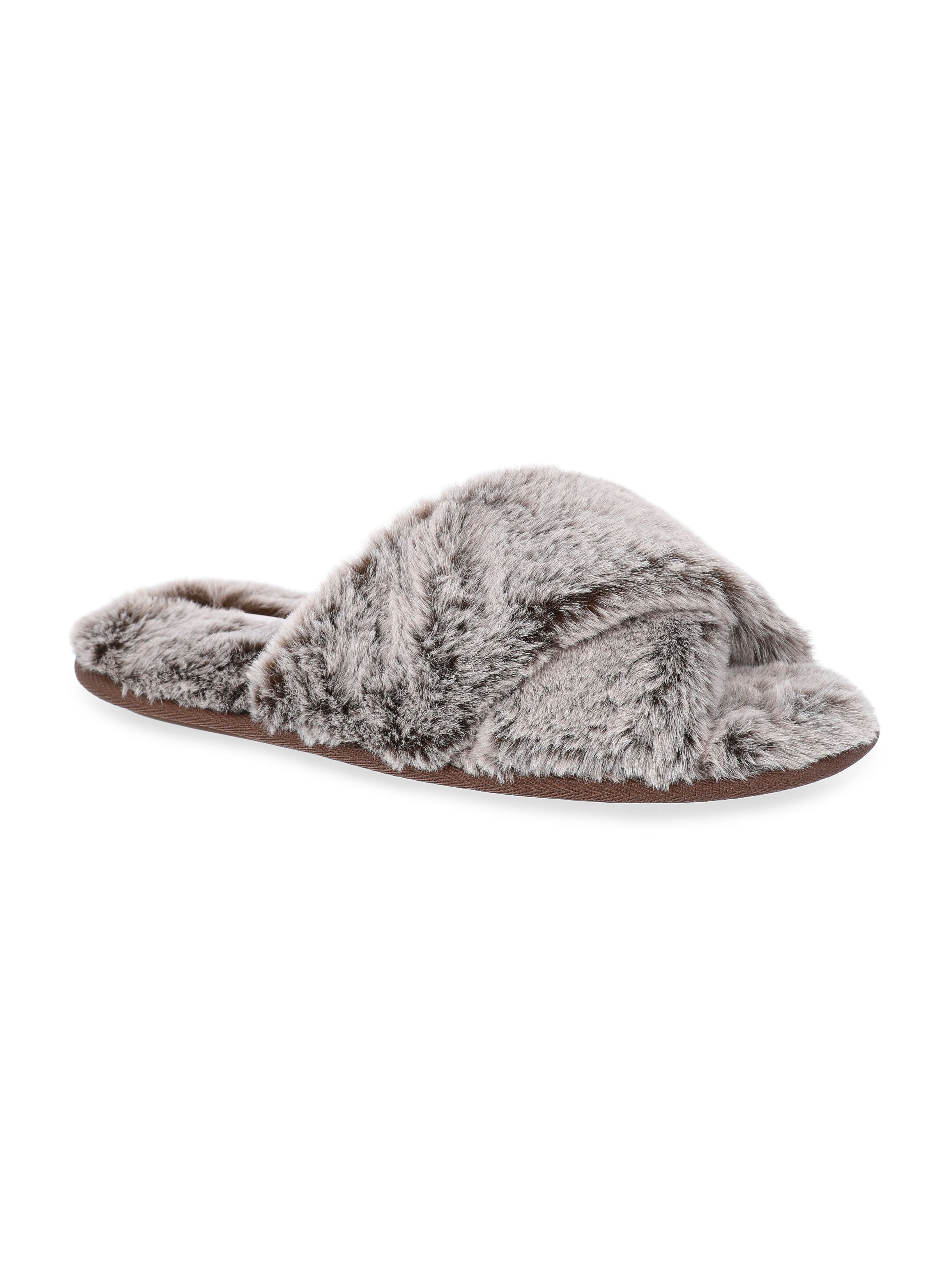 Joyspun Women's Faux Fur X-Band Slippers