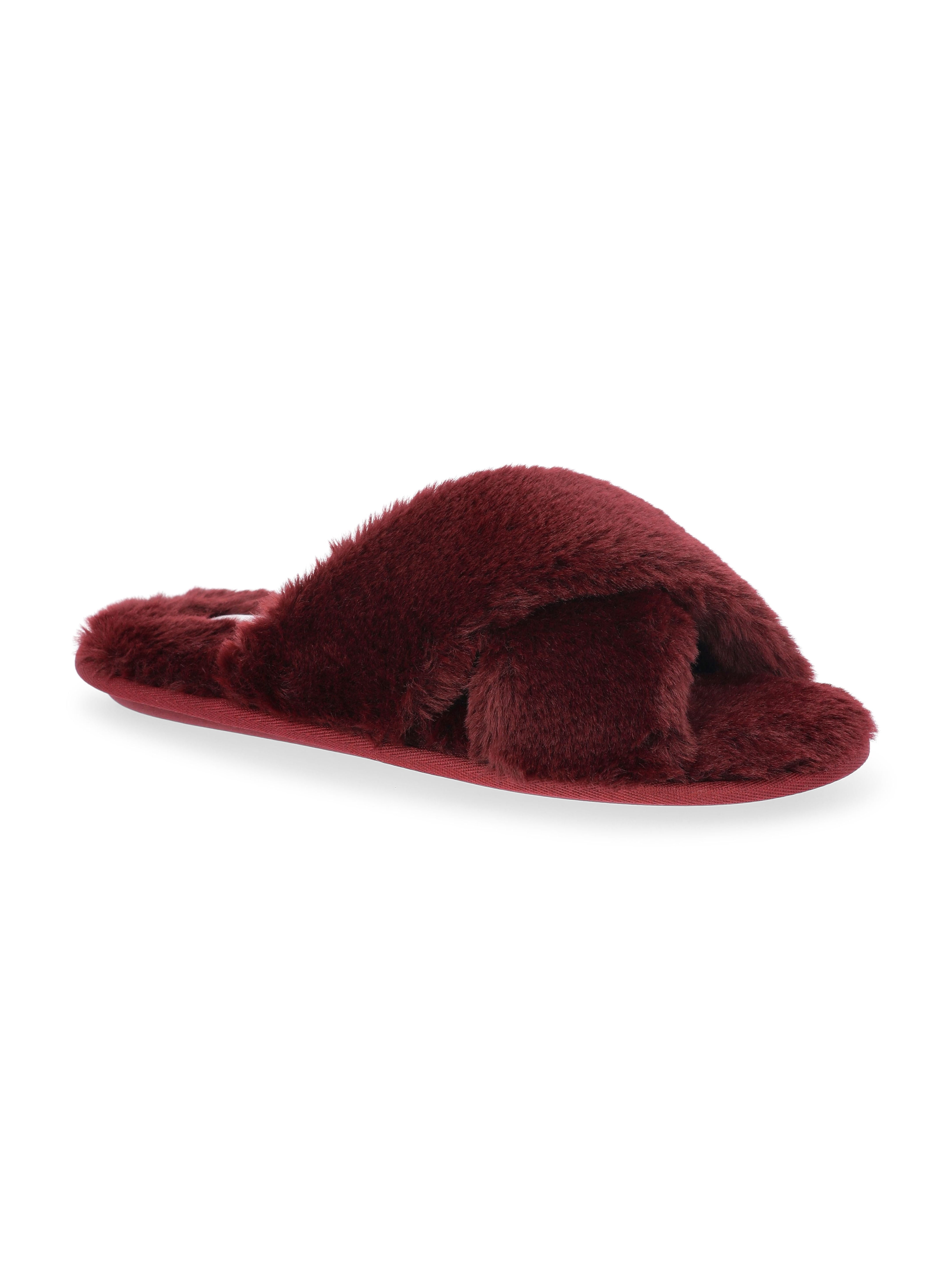 Joyspun Women's Faux Fur X-Band Slippers