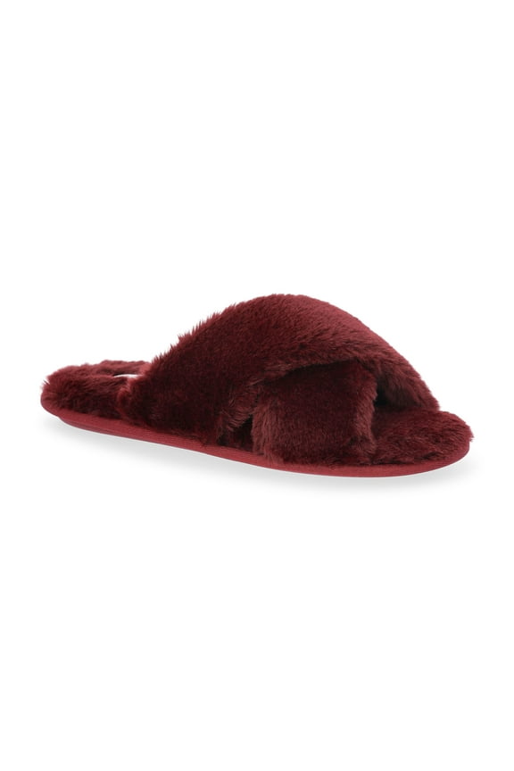 Women's Faux Fur X-Band Slippers