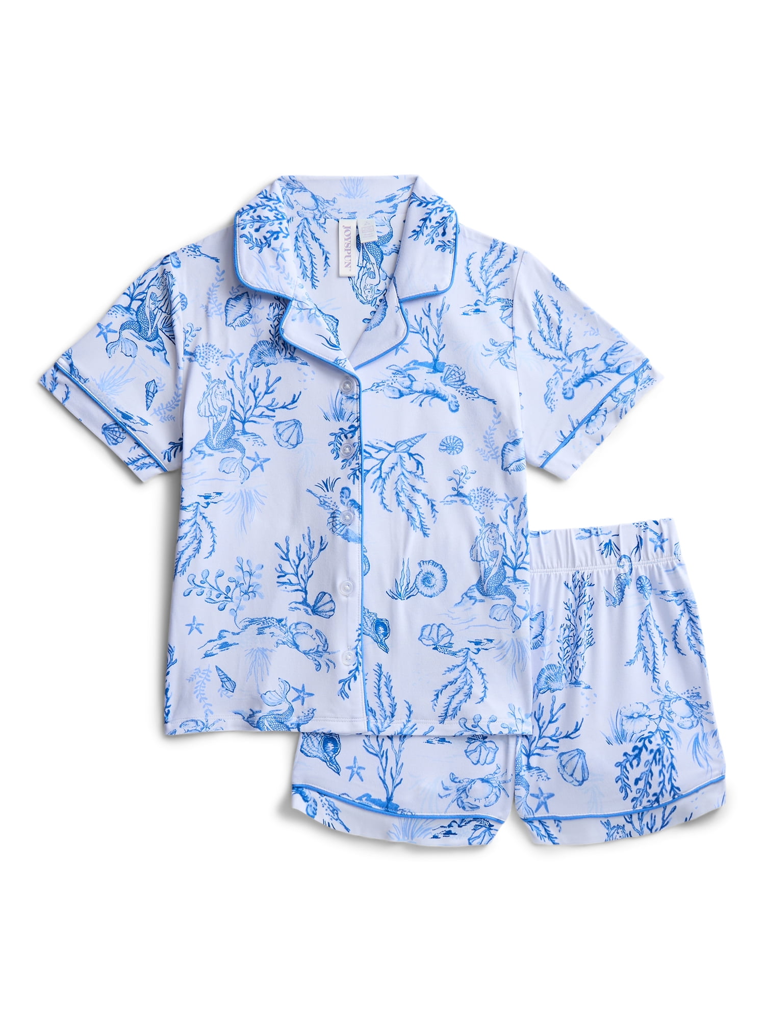 Joyspun Girls Mommy and Me Notch Collar Top and Shorts Family Matching ...