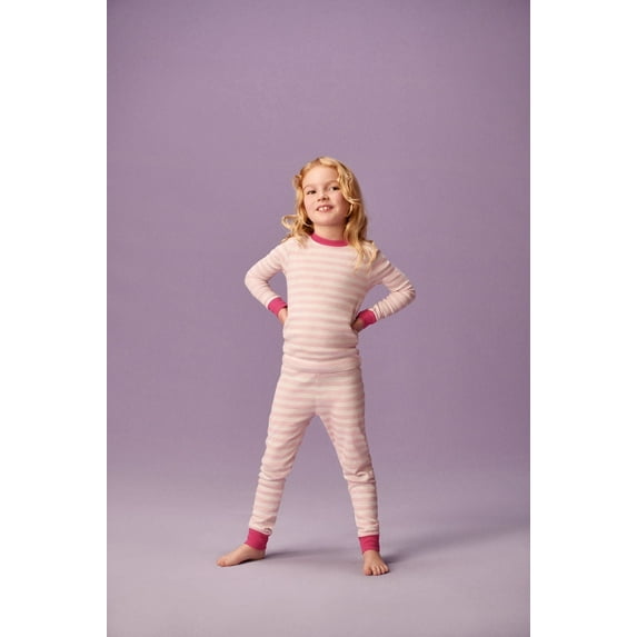 Joyspun Kids' Matching Cotton Tight Fit Pajama Set, 2-Piece, Sizes 6-12