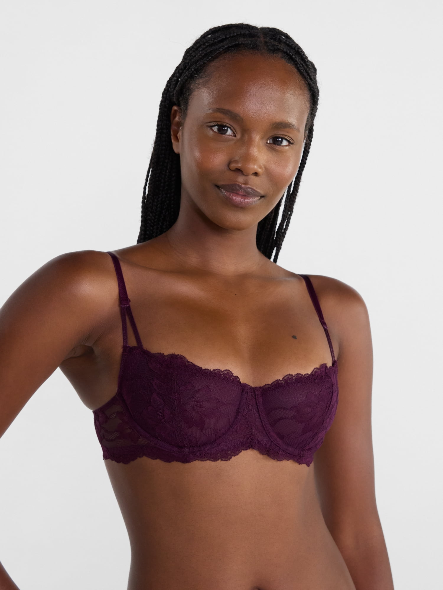 Joyspun Women's Lace Balconette Bra, Sizes 34B-40C