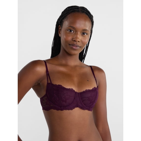 Joyspun Women's Lace Balconette Bra, Sizes 34B-40C