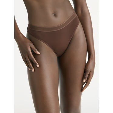 Joyspun Women's Micro Thong Panties, 3-Pack, Sizes XS-3XL