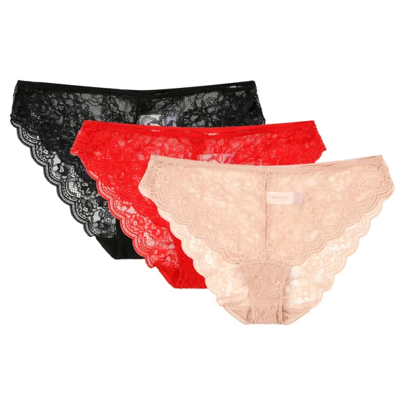 Joyspun Lace Cheeky Panties, 3-Pack, Sizes XS-3XL