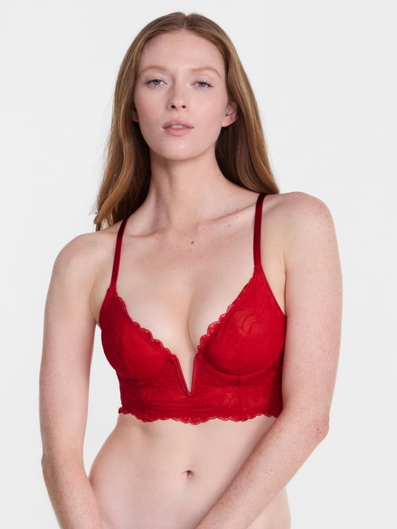 Lace Long Line Bra, Lightly Lined, Size S-XXXL