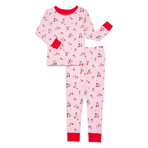Joyspun Toddlers' Family Matching Cotton Tight Fit Pajama Set, 2-Piece, Sizes 2T-5T