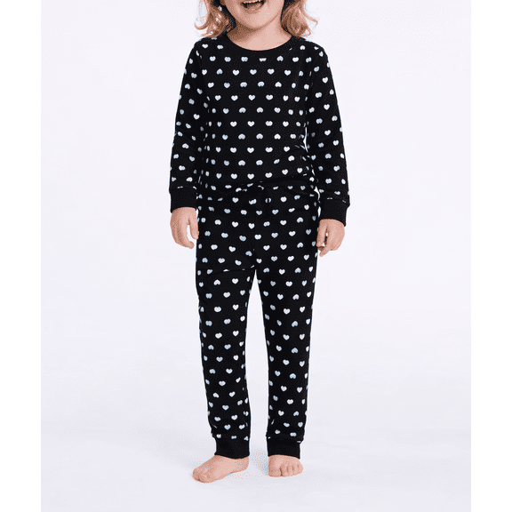Joyspun Toddlers' Family Matching Cotton Tight Fit Pajama Set, 2-Piece, Sizes 2T-5T