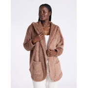 Joyspun Women’s Plush Sleep Cardigan, Size XS-3XL