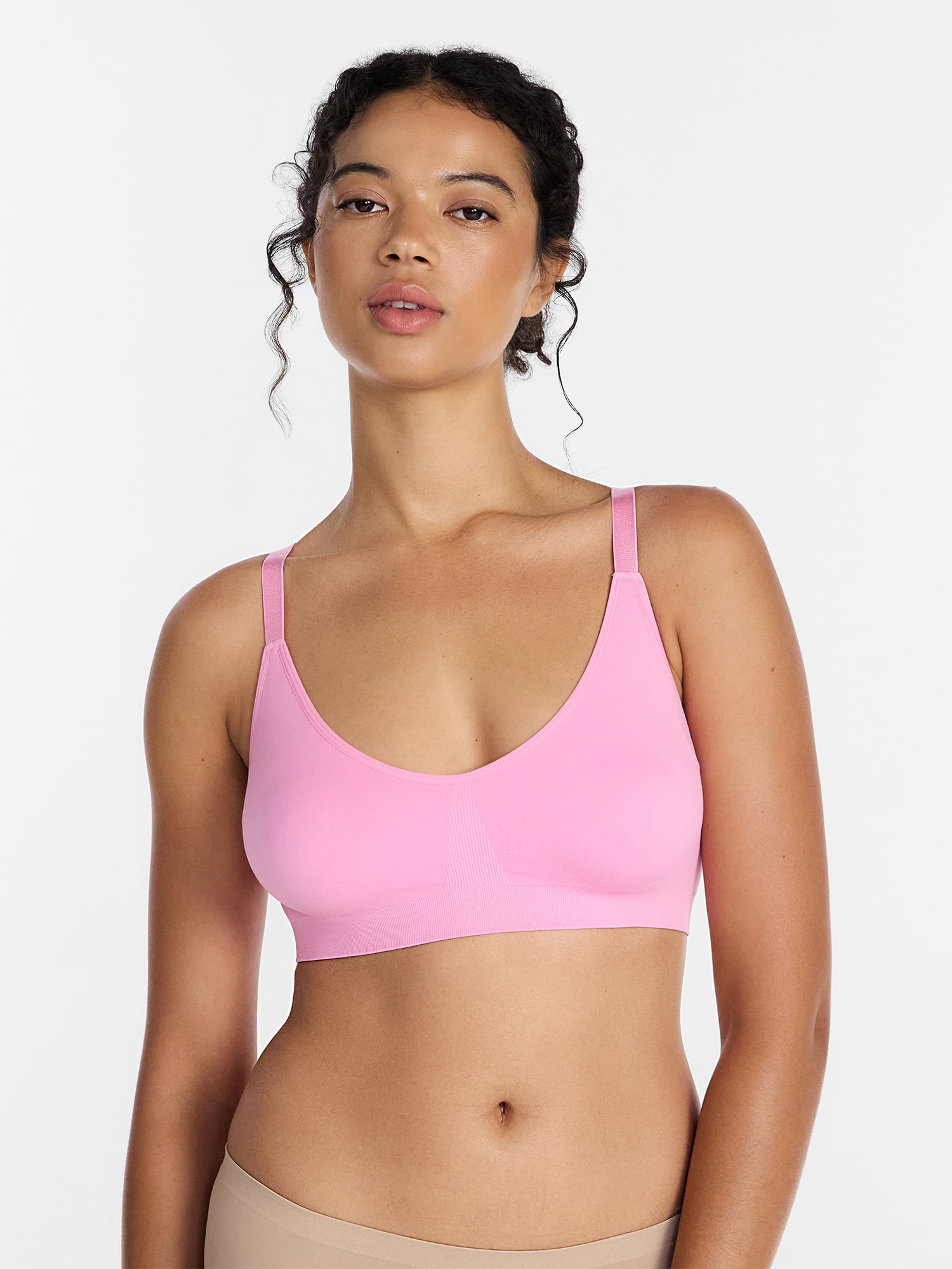 Joyspun Women’s Seamless Plunge Pullover Bralette, Sizes S-XXXL