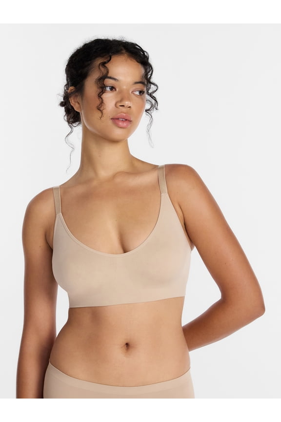 Women’s Seamless Plunge Pullover Bralette, Sizes S-XXXL