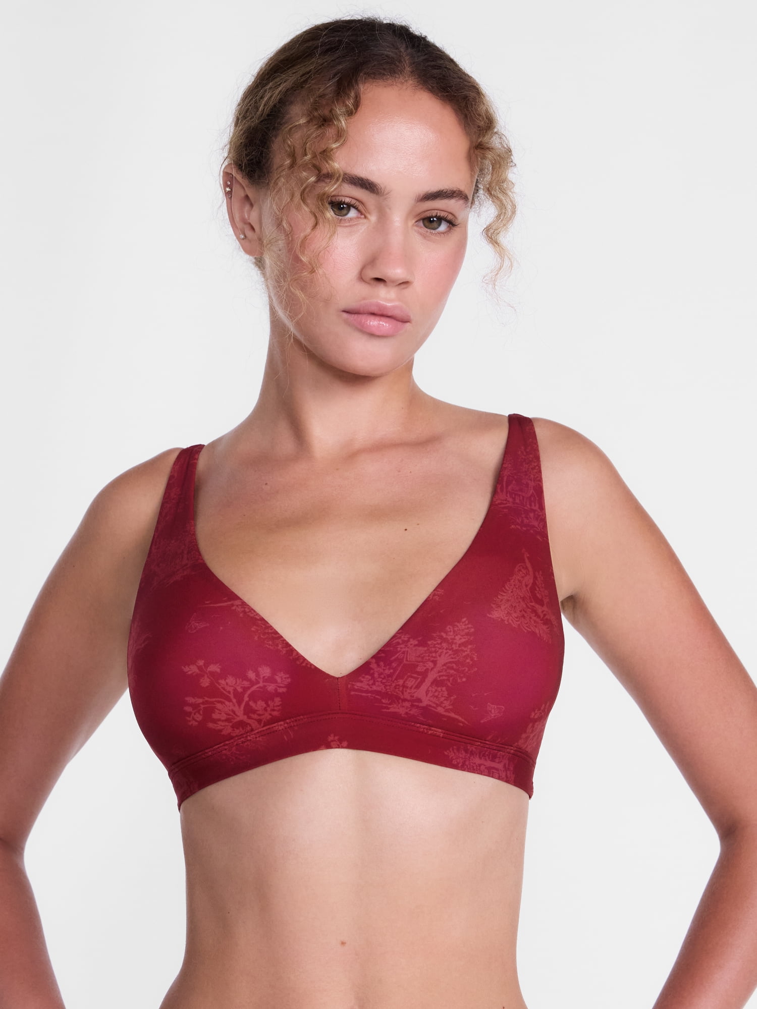 Joyspun Silky Mesh Deep V Bralette, Size S-XXXL