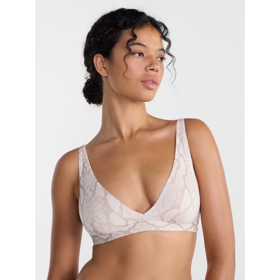 Joyspun Silky Mesh Deep V Bralette, Lightly Lined, Size S-XXXL